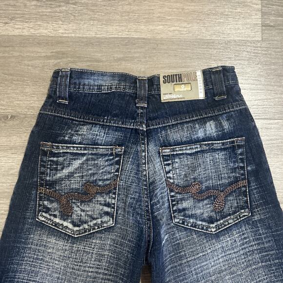 Vintage Southpole Y2K Denim Baggy Shorts Streetwear Youth Size 10 - Picture 5 of 5